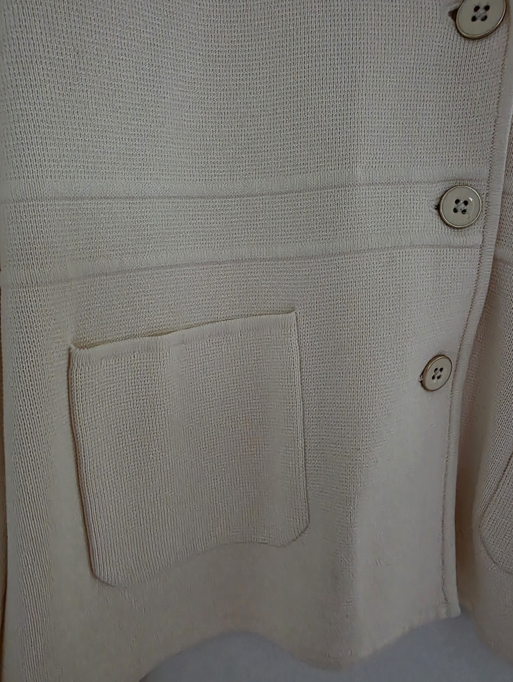 NWT Talbots Cream Ponte Knit Blazer Jacket - Classic 3 Button Front XL - Picture 4 of 7